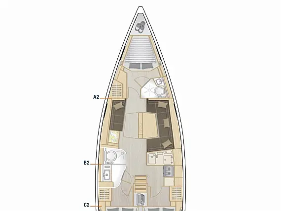 Hanse 418 - Layout image