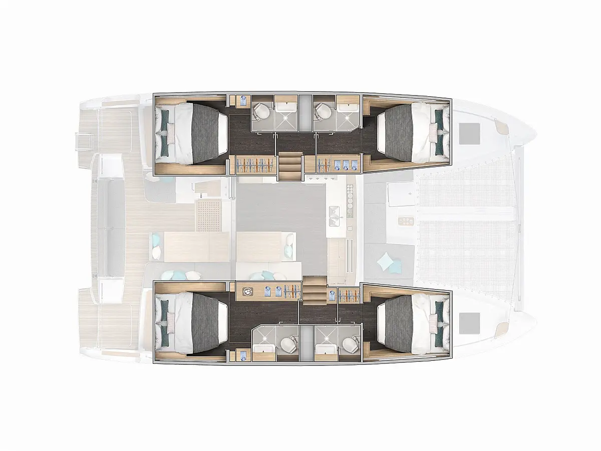 Lagoon 43 (2027) in Seychelles deck plan