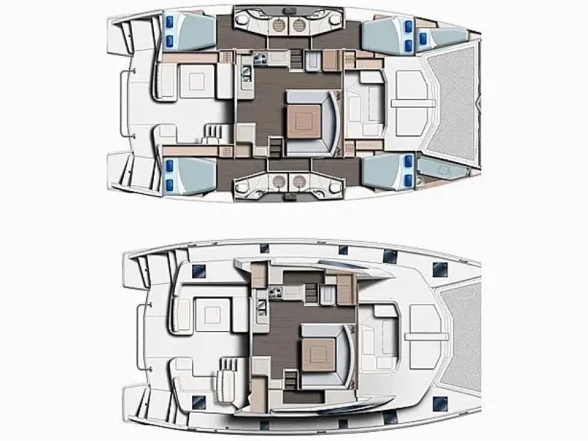 Leopard 48 (2016) in Tanzania deck plan