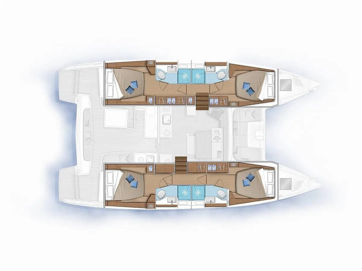 Lagoon 46 (2023) in France deck plan