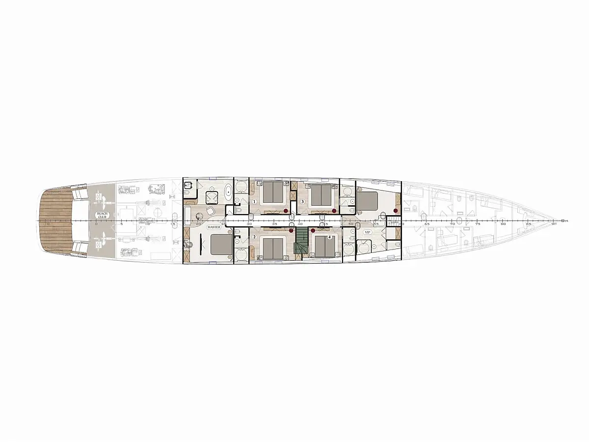 Luxury Sailing Yacht (2024) in Croatia deck plan