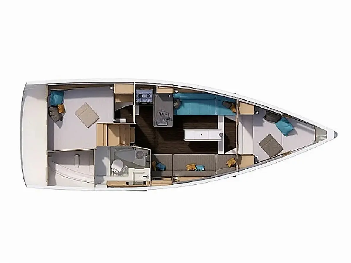 Dufour 32 (2026) in Sicily deck plan