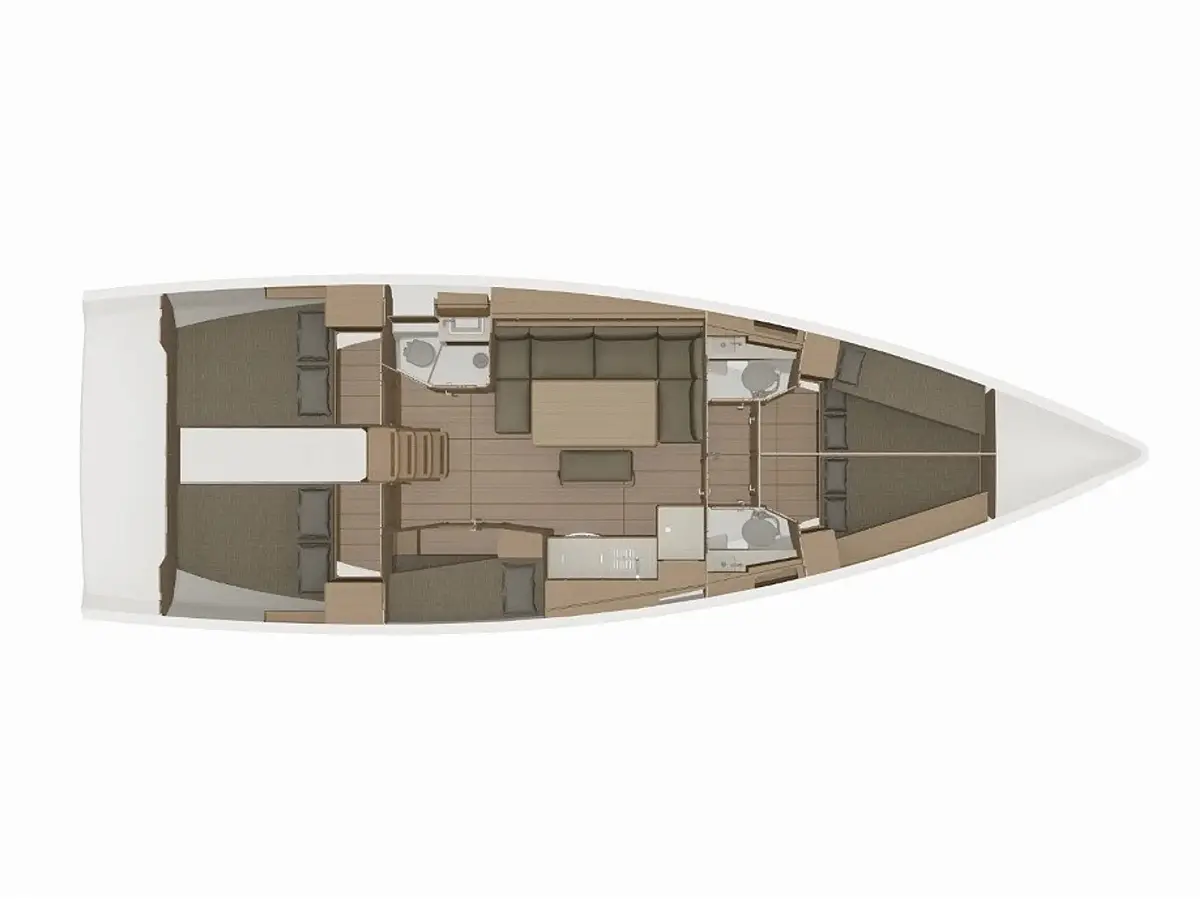Dufour 460 Grand Large (2020) in Sweden deck plan