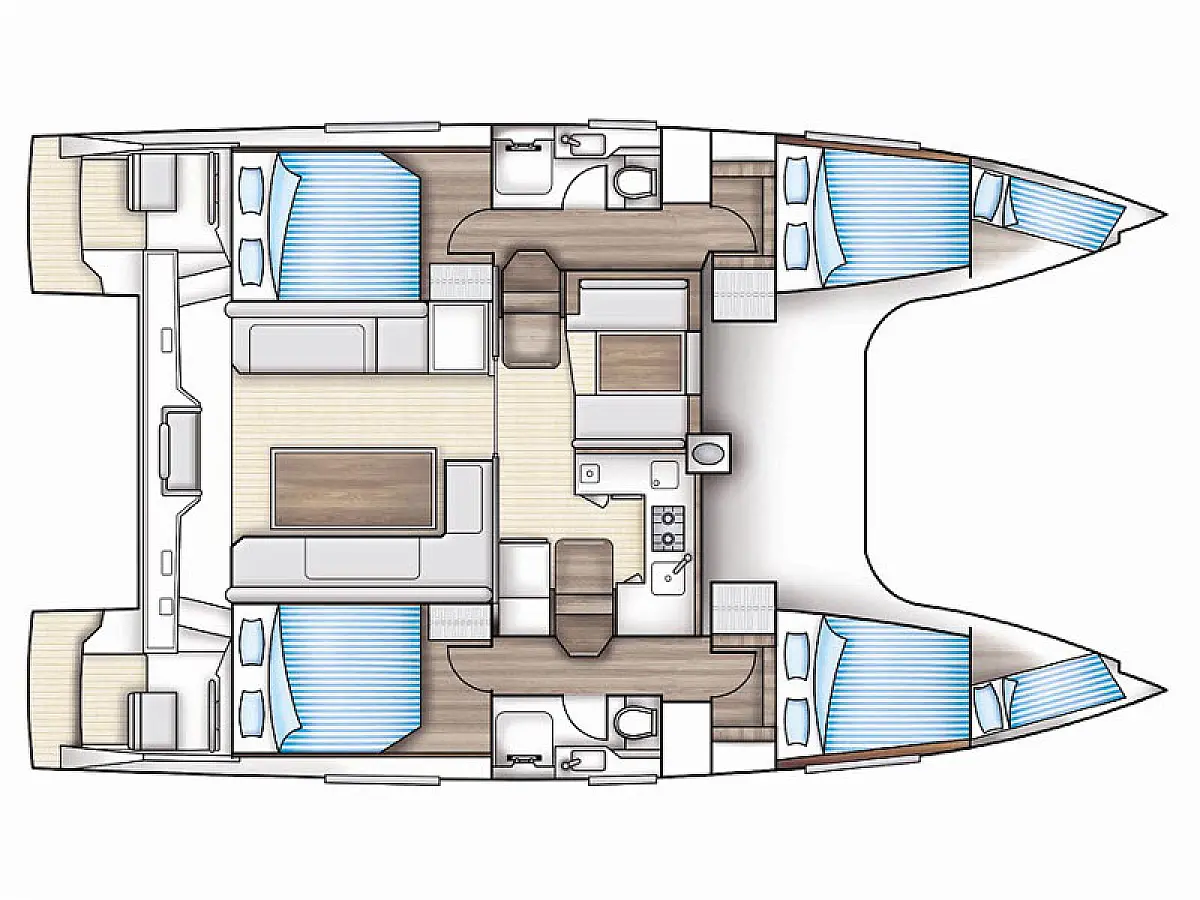 Nautitech 40 Open (2021) in France deck plan