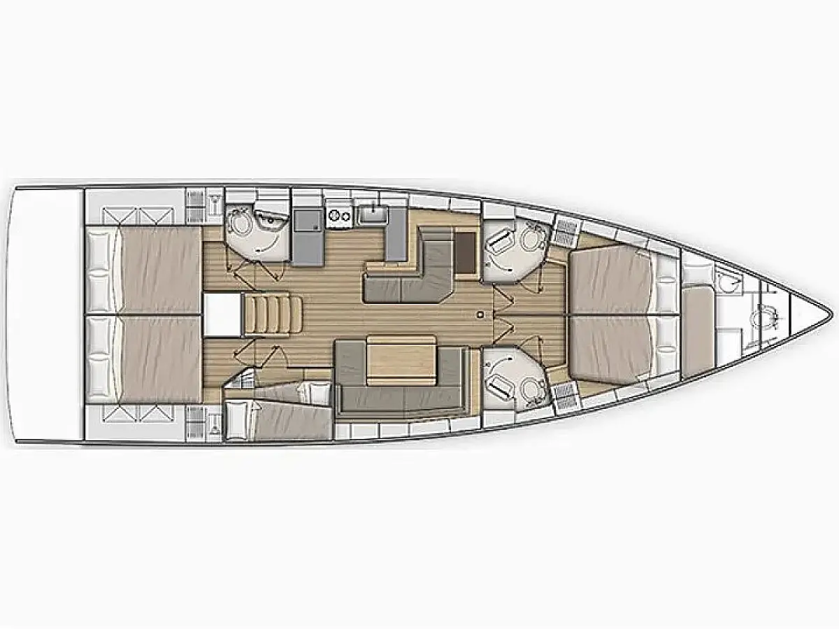 Oceanis 51.1 (2024) in Greece deck plan