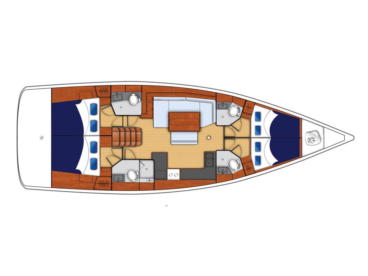Oceanis 48 (2018) in BVI deck plan