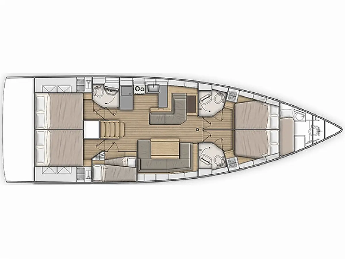 Oceanis 51.1 (2024) in Sicily deck plan