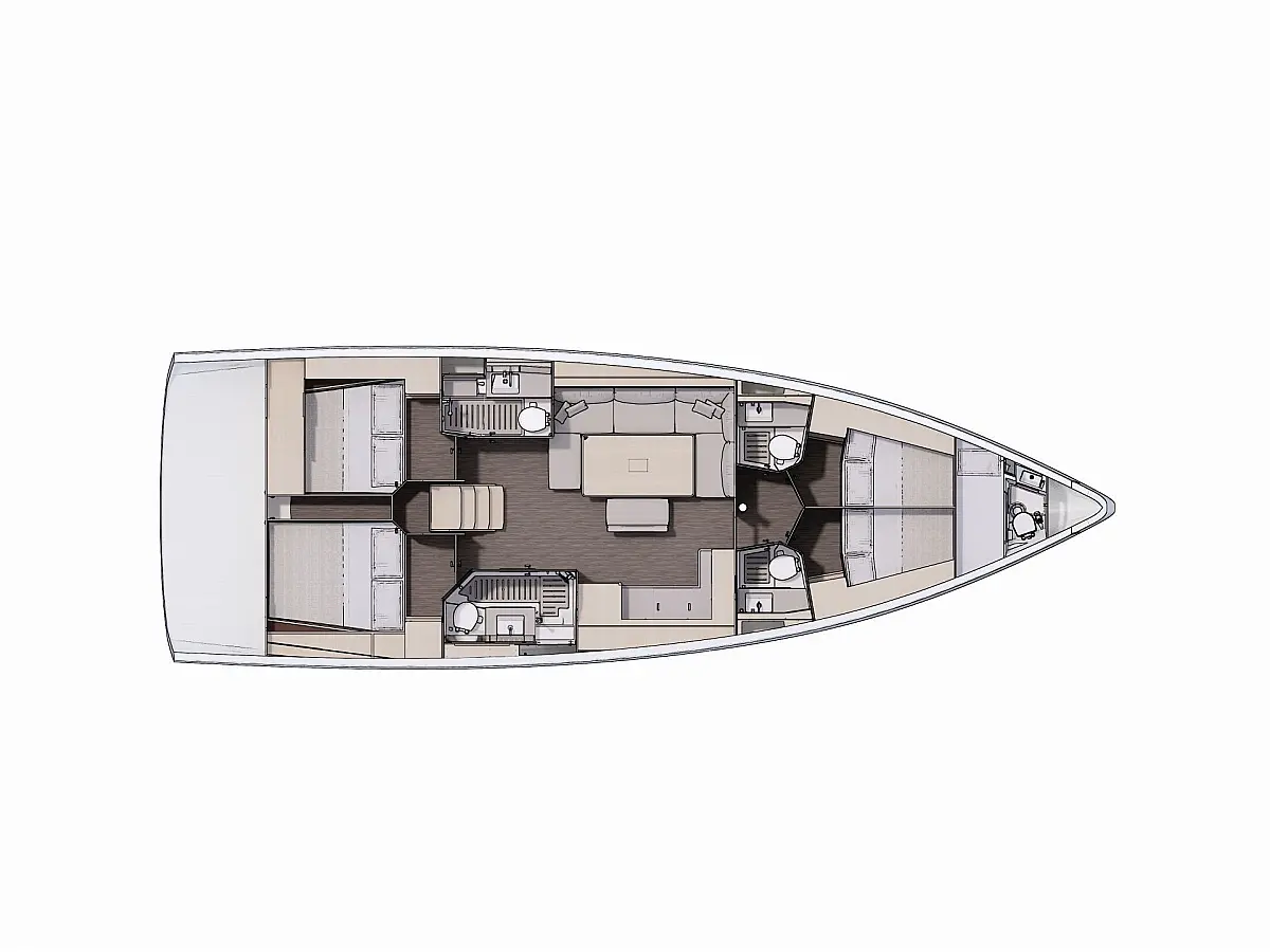 Dufour 470 (2024) in Greece deck plan