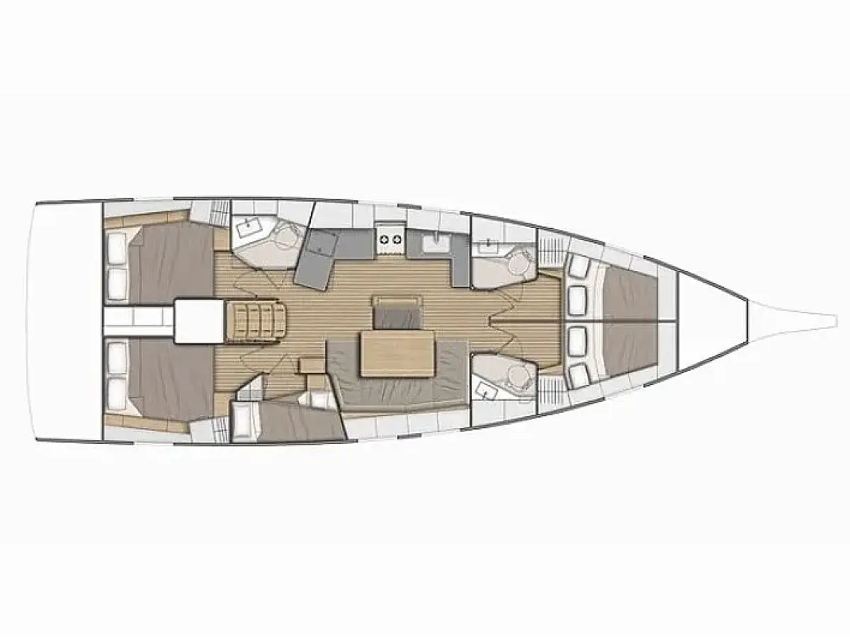 Oceanis 46.1 (2025) in Greece deck plan