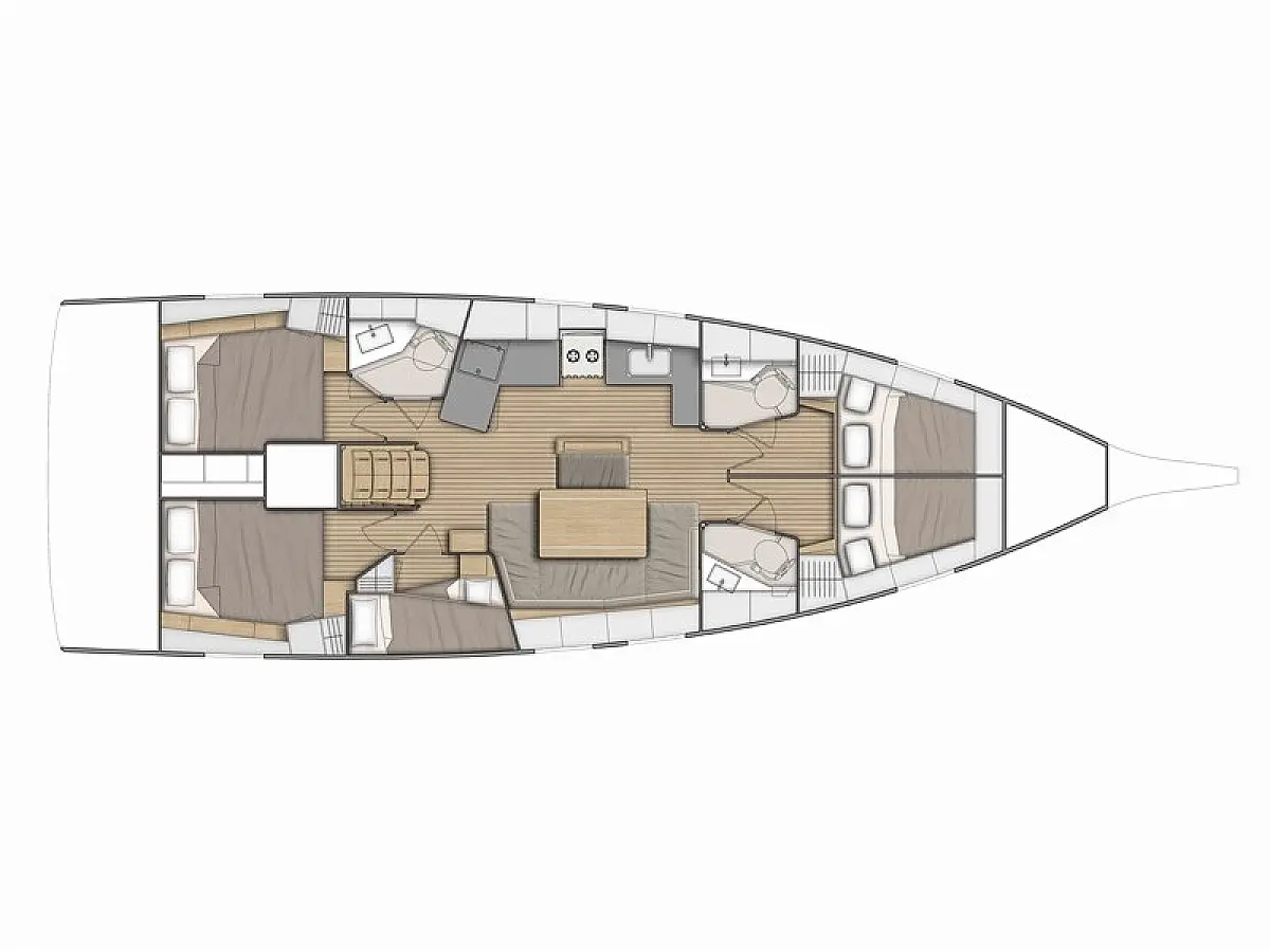 Oceanis 46.1 (2025) in Sardinia deck plan