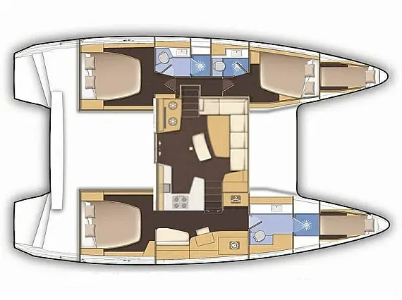 Lagoon 42 owner version - Layout image